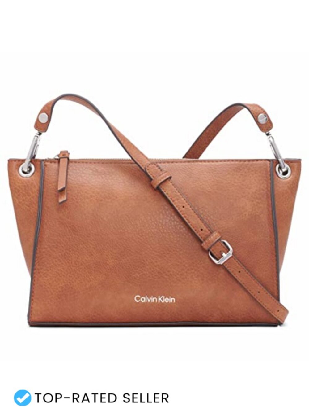 Vegan Leather Crossbody Bag Adjustable Strap Zip Everyday Purse